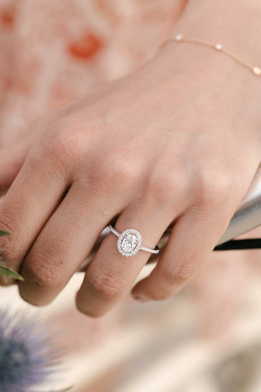 Bague Rétromantique Ovale Pavée 1