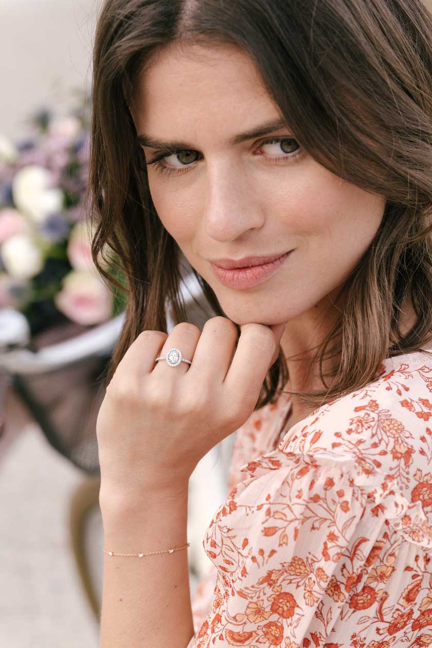 Bague Rétromantique Ovale Pavée 3