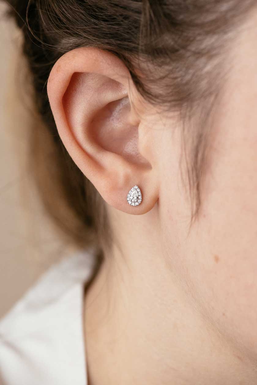 Boucles d'oreilles Baby Rétromantique Poires Pavées 1