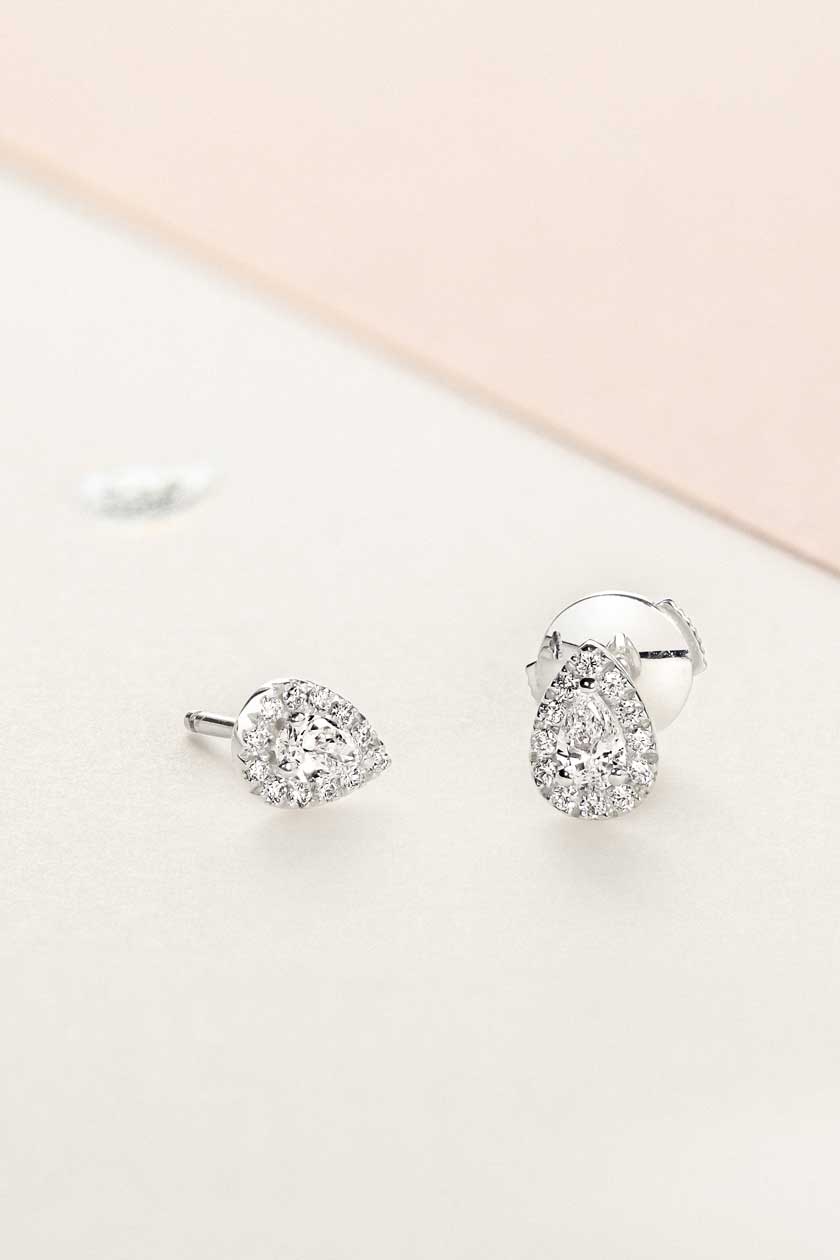 Boucles d'oreilles Baby Rétromantique Poires Pavées