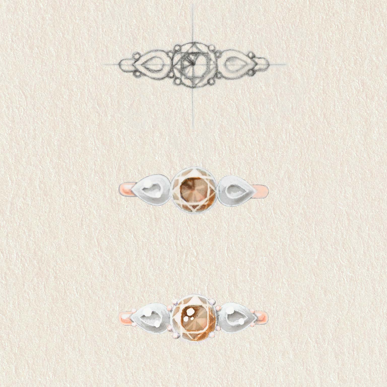 Bague Little Lady Duo de Poires gouache