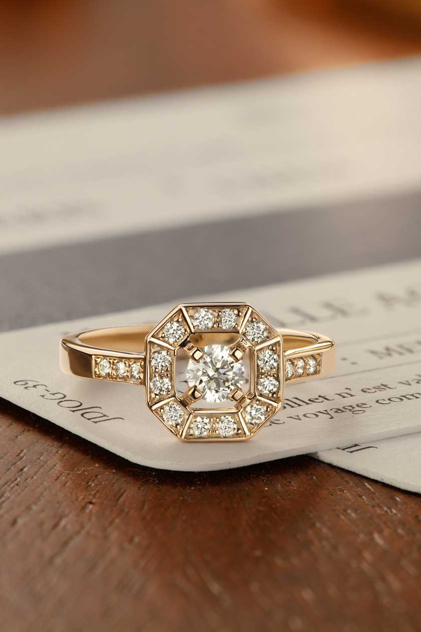 Bague Art Déco Rond 4 mm