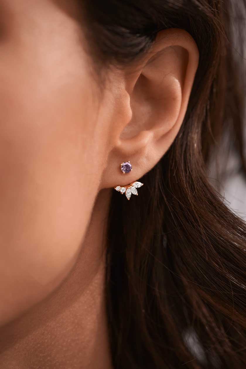 Boucles d'oreilles EverBloom Spinelle Lavande 2