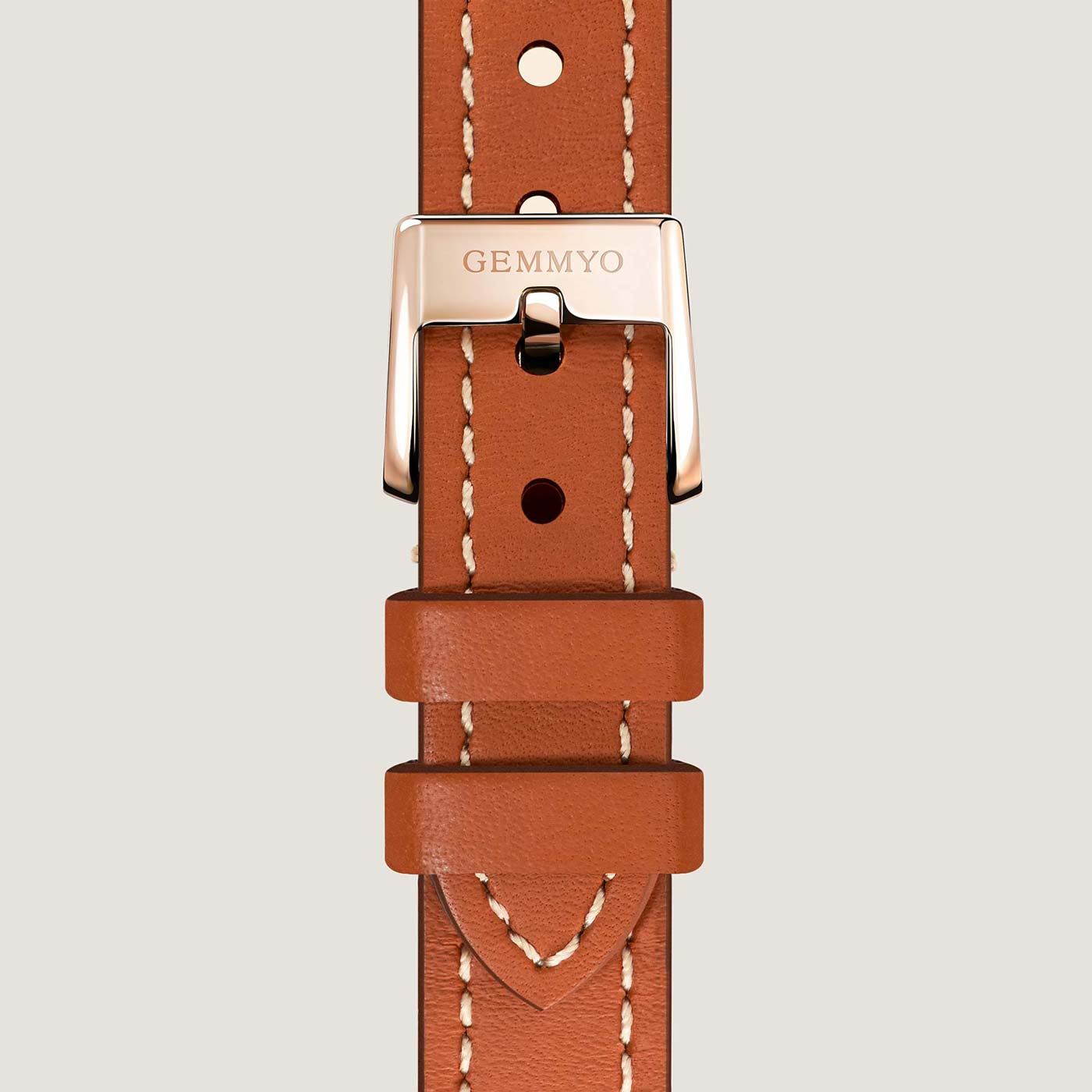 Bracelet Cuir naturel Acier rosé Prima simple tour