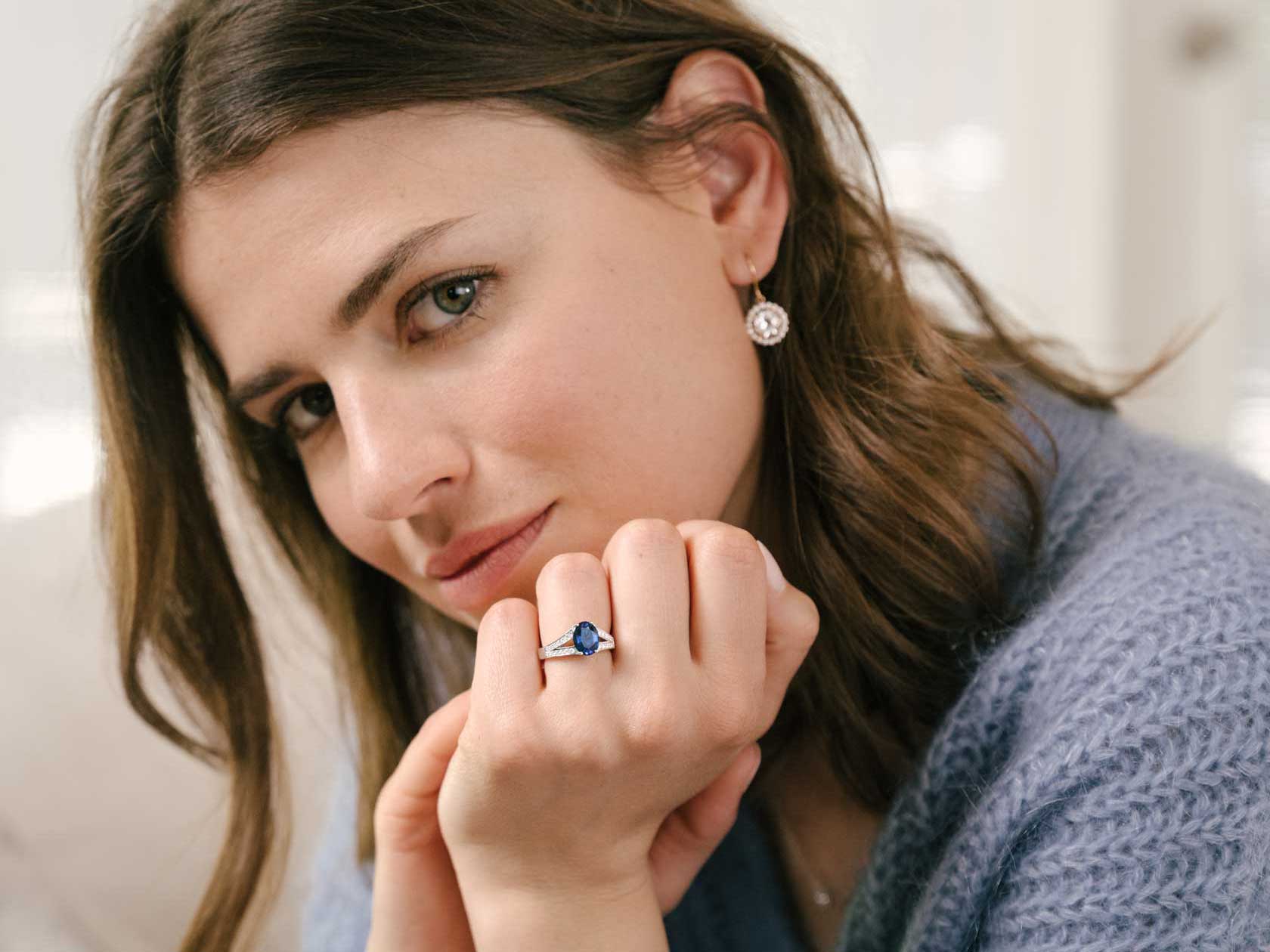 Bague Rétromantique Tiare Pavée