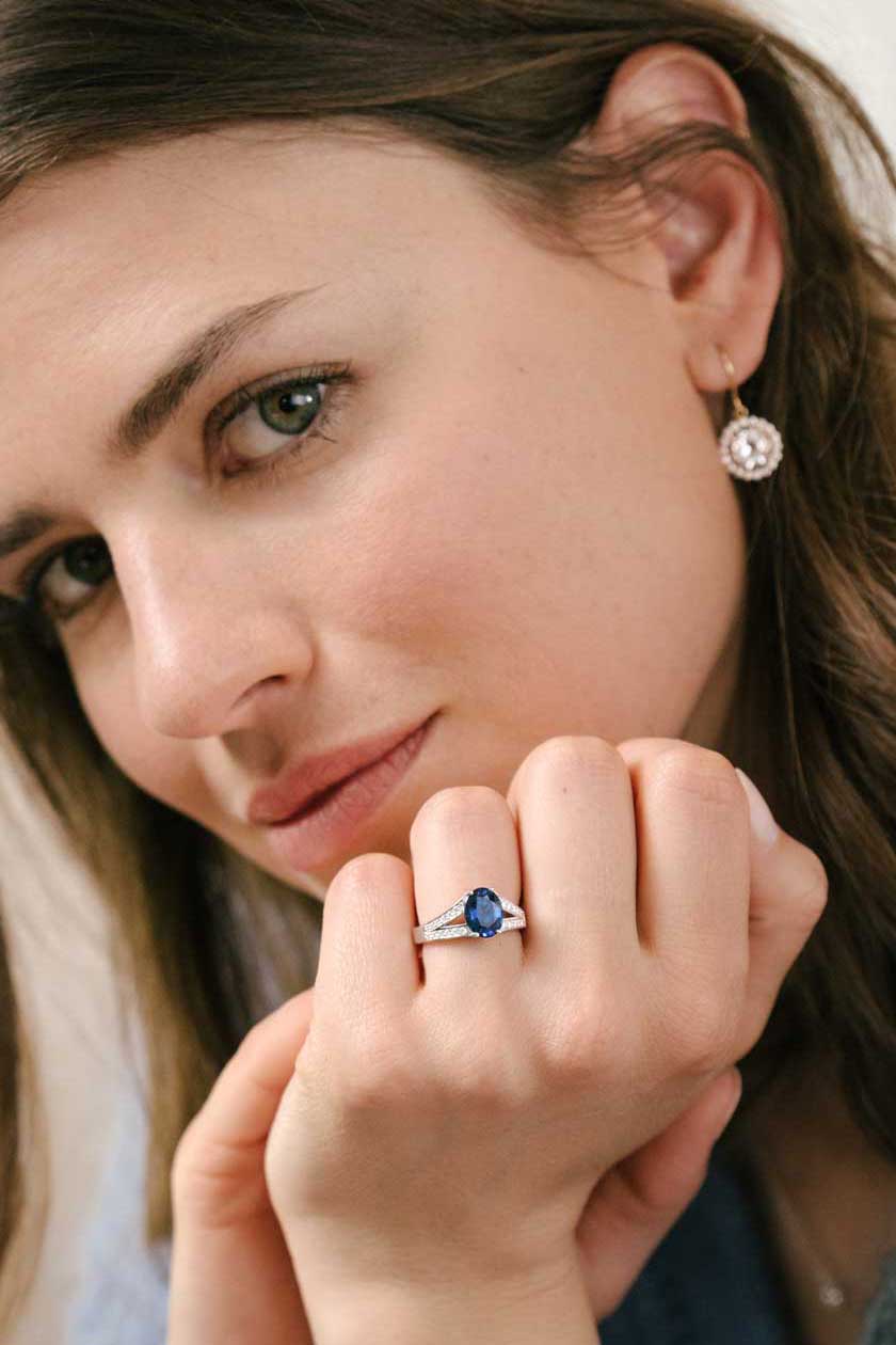 Bague Rétromantique Tiare Pavée