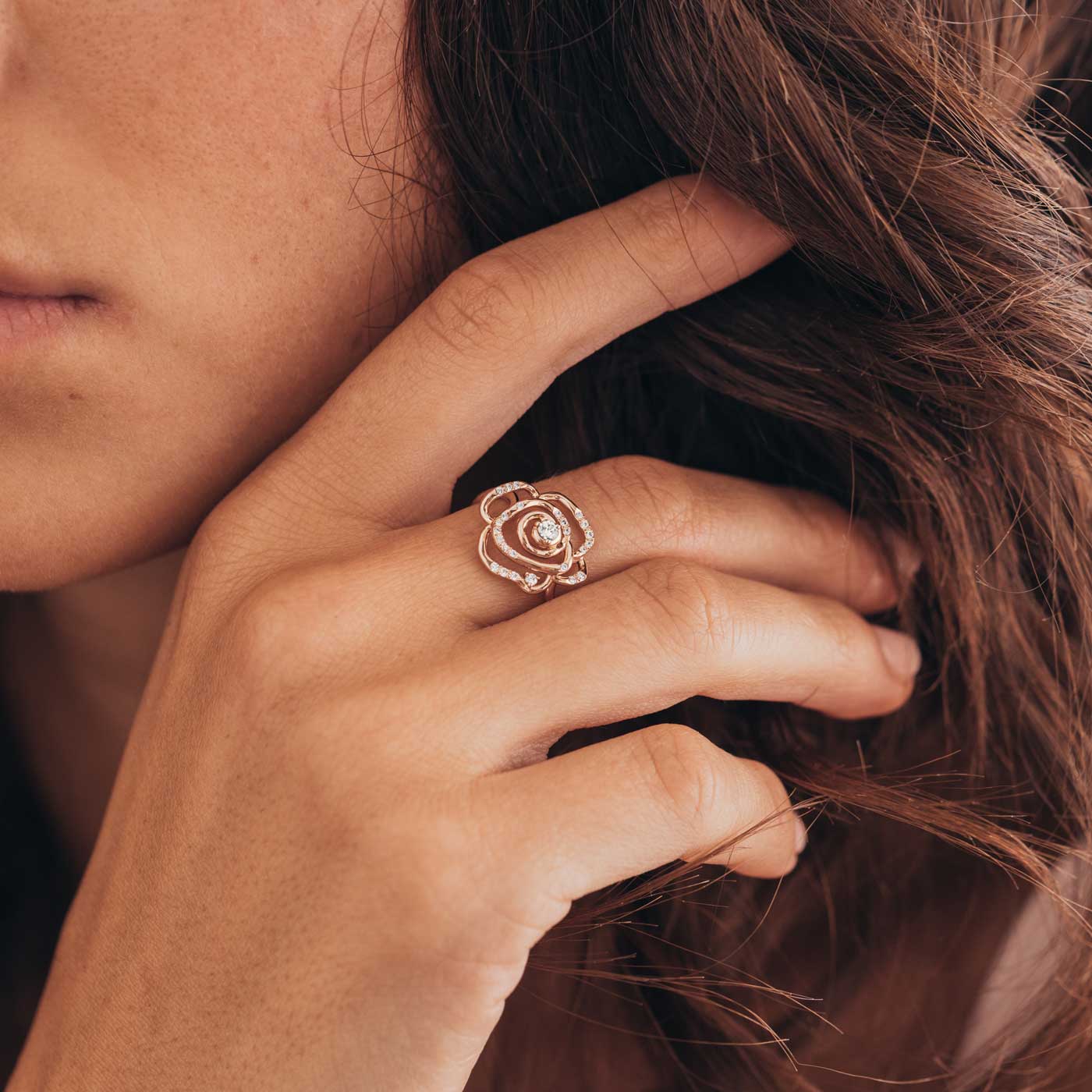 Bague PrimaRosa Pavée zoom