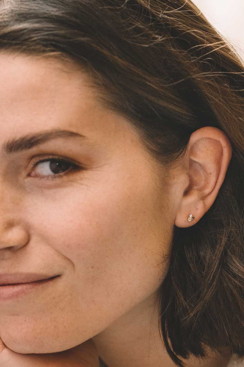 Boucles d'oreilles Mini EverBloom Diamants Champagne & Chocolat