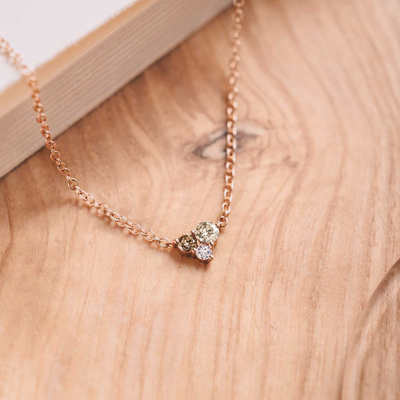 Pendentif Mini EverBloom Diamants Champagne & Chocolat zoom
