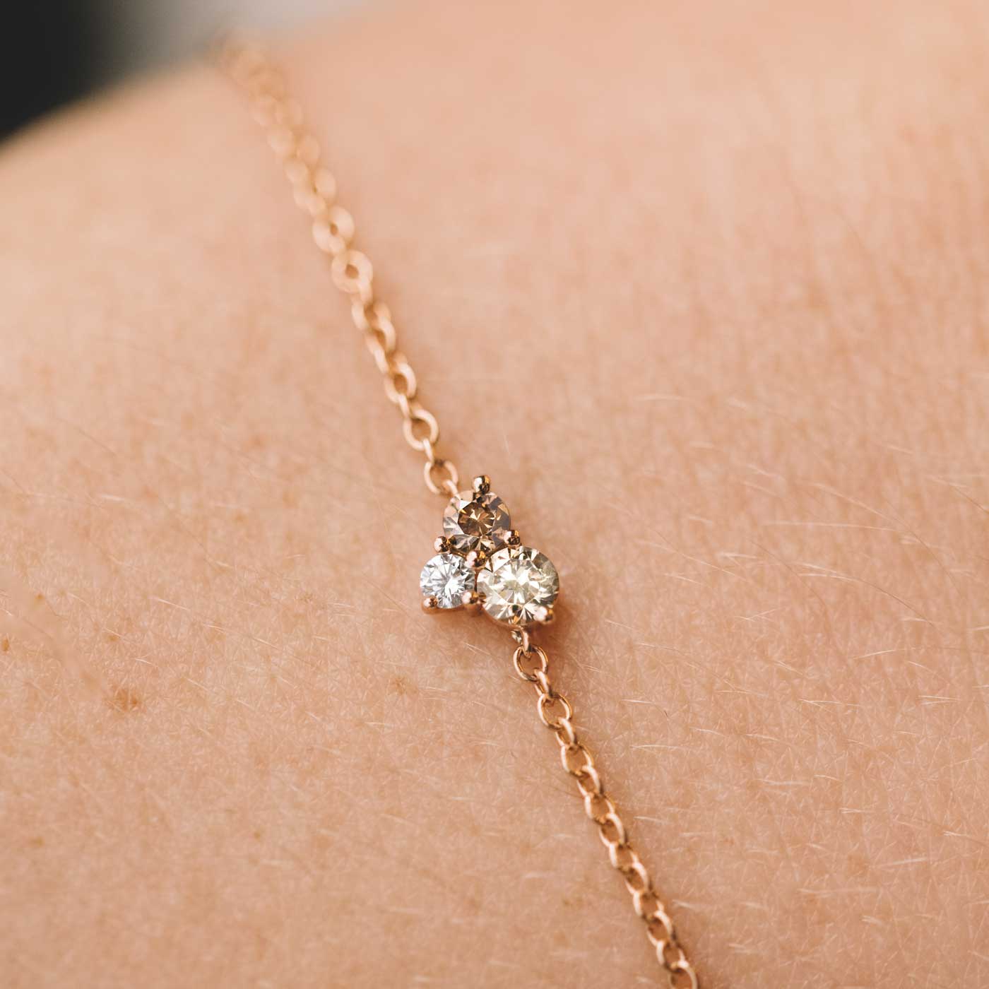Bracelet Mini EverBloom Diamants Champagne & Chocolat zoom