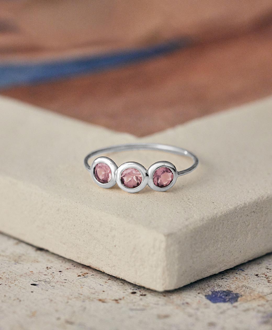 Bague Gemmyorama Trio or blanc Tourmaline rose