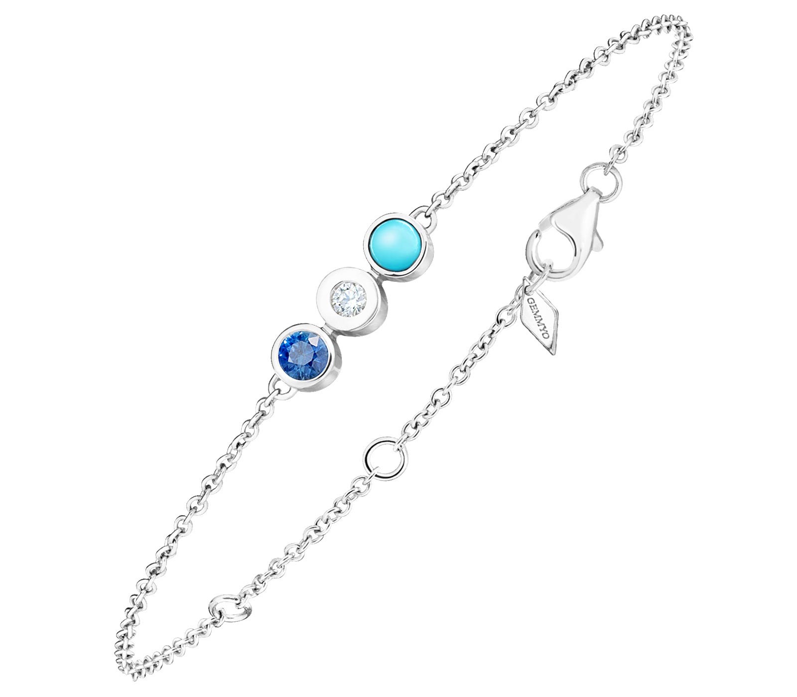 Bracelet Gemmyorama Trio or blanc saphir