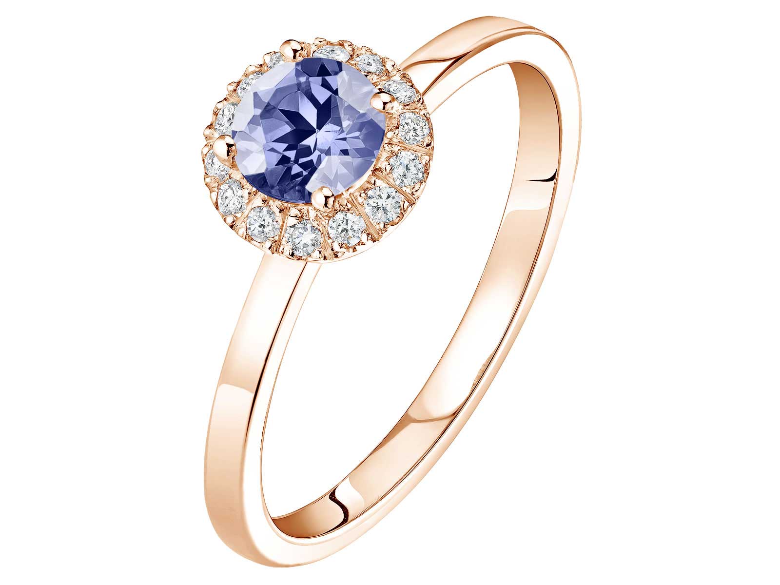 Focus bague Retromantique M or rose tanzanite