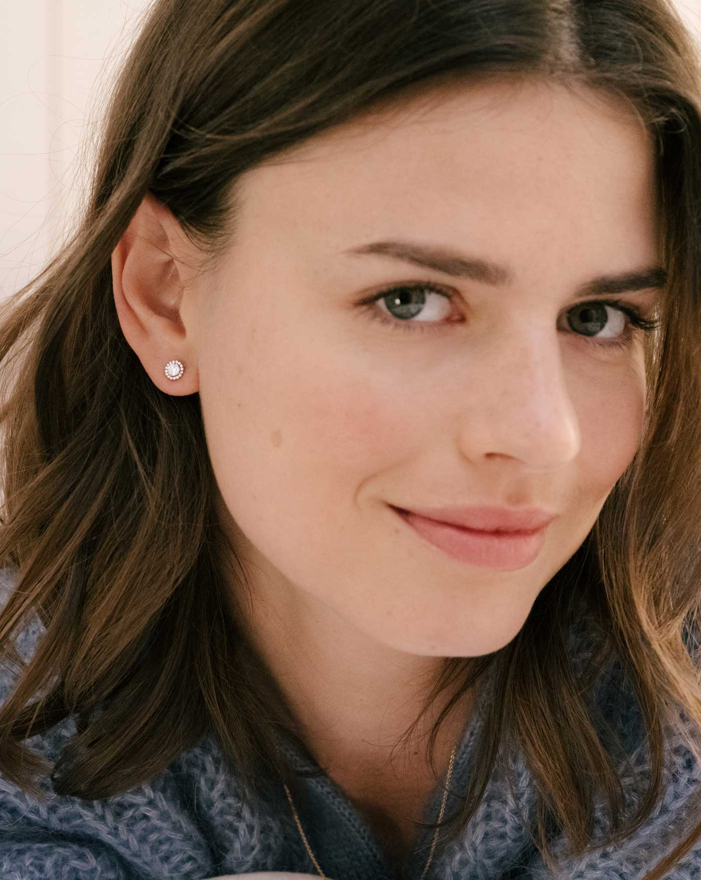 Boucles Rétromantique 4 mm Or blanc Diamants