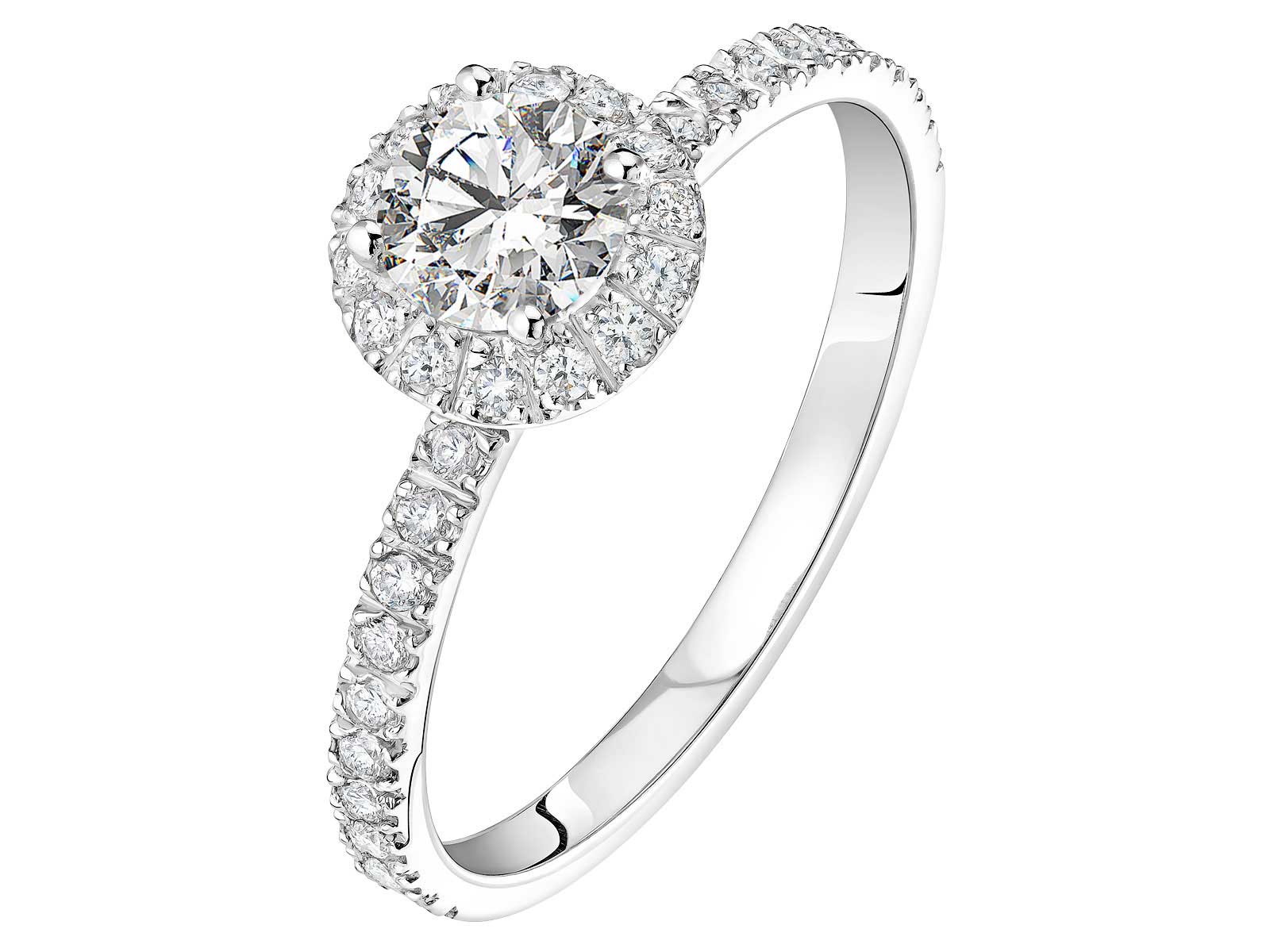 Focus bague Rétromantique M pavée or blanc Diamant