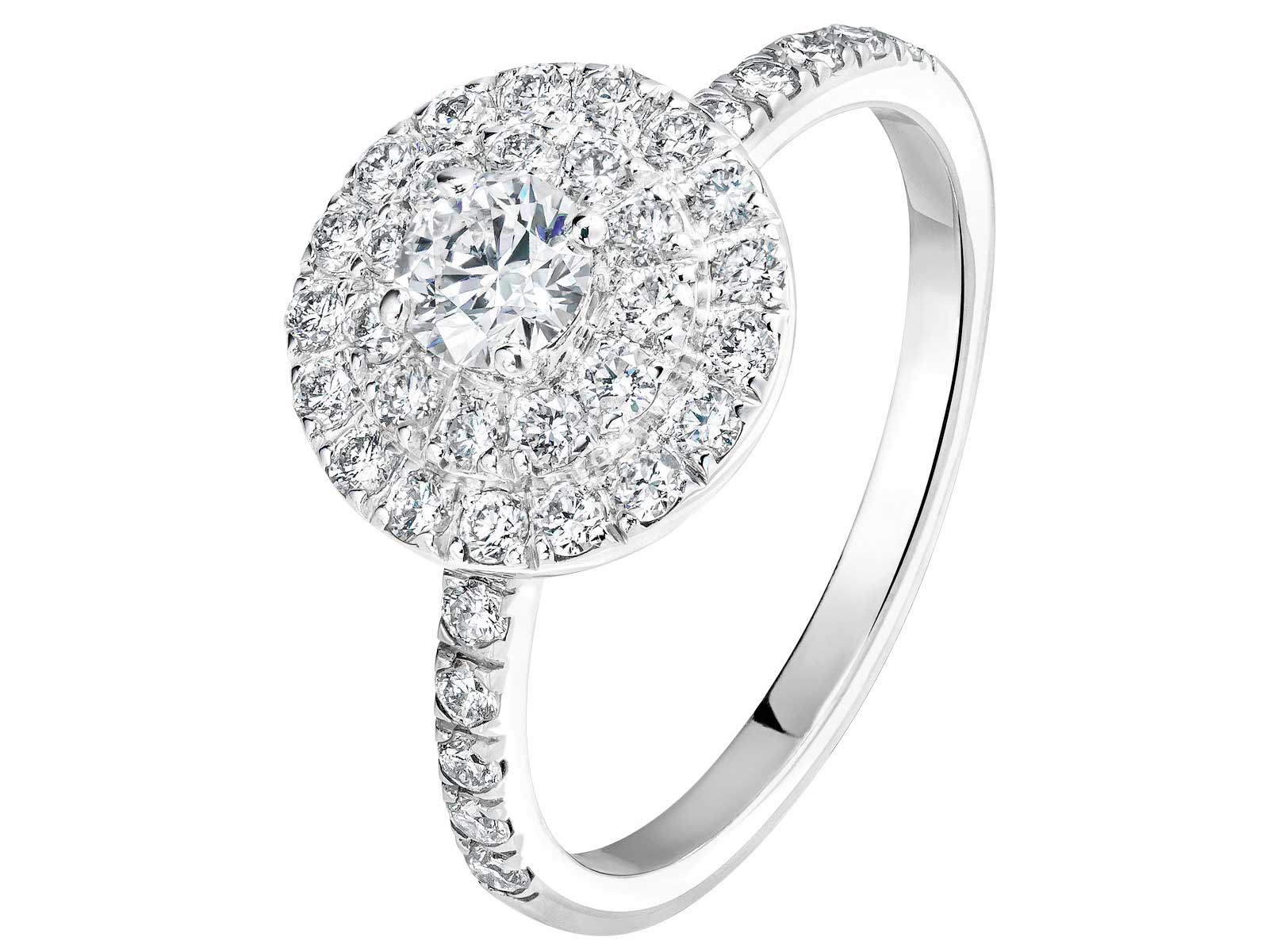 Bague Rétromantique Duo Pavée Or blanc Diamant