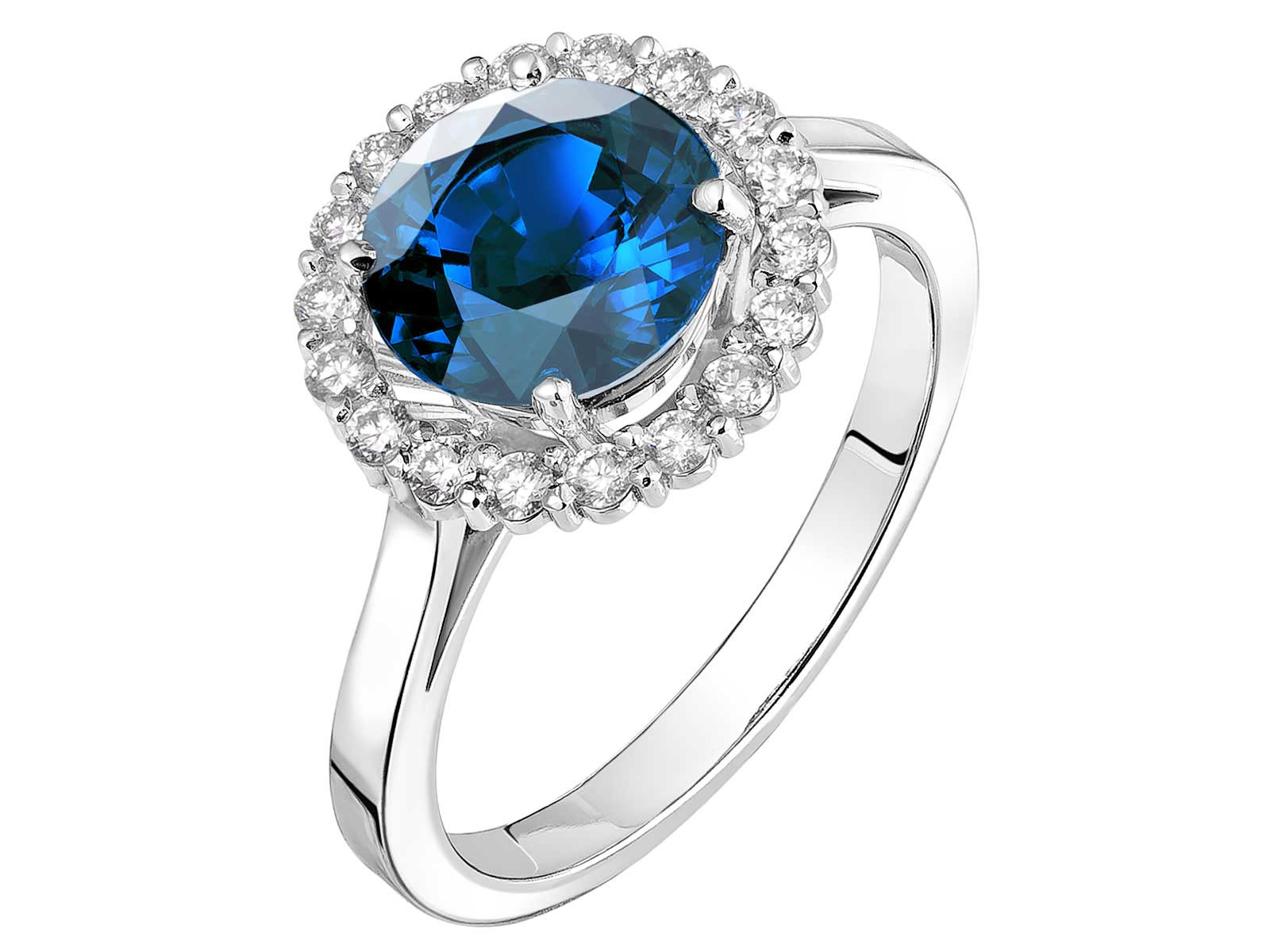Bague Rétromantique XL Or blanc Saphir