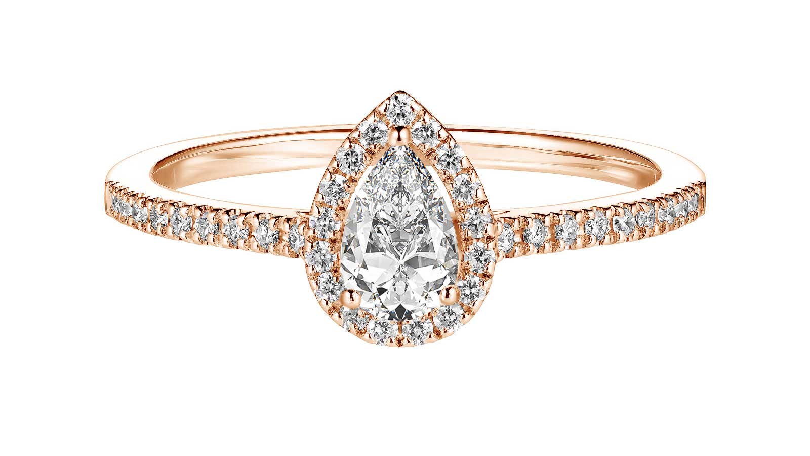 Bague Baby Rétromantique Poire Pavée
