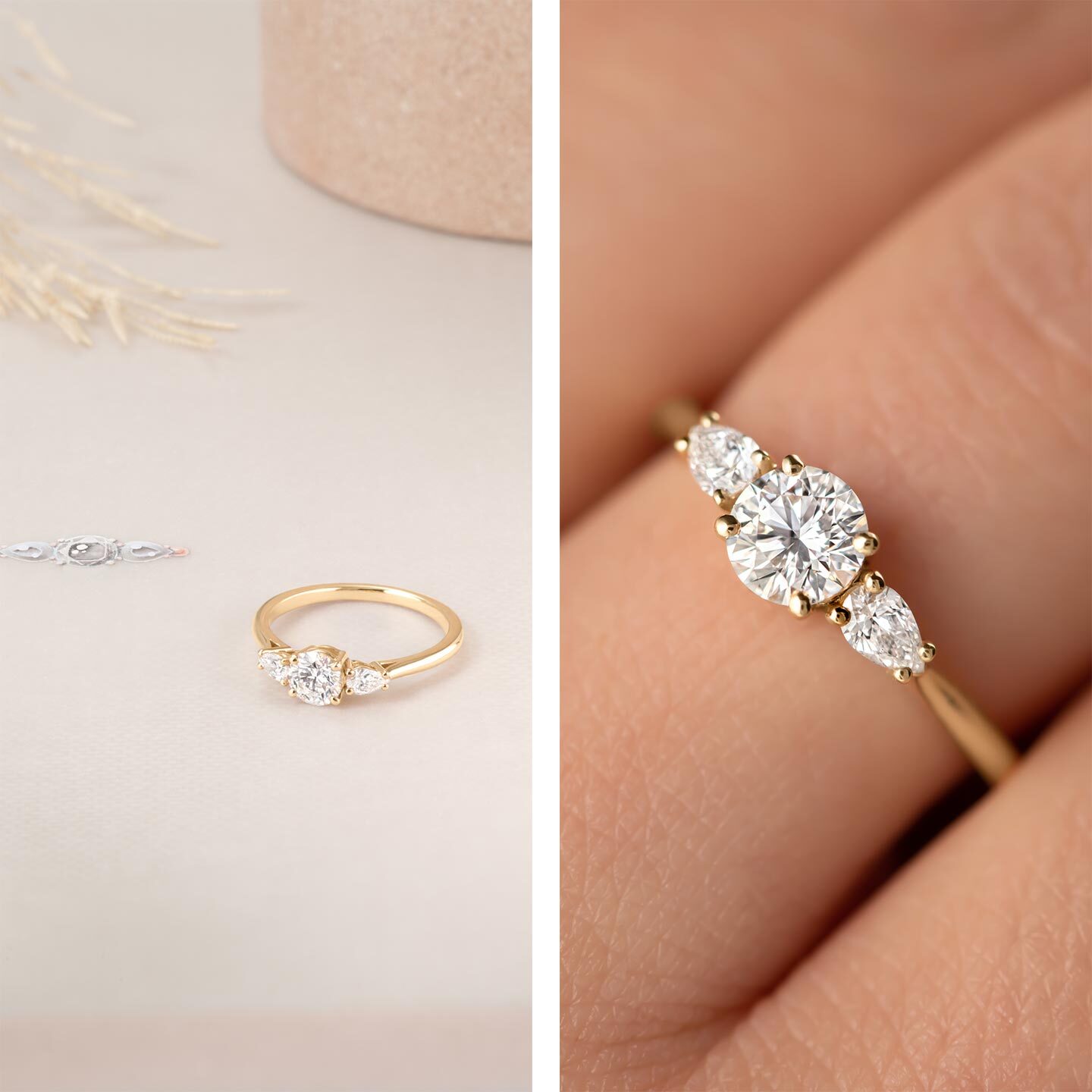 Bague Little Lady Duo de Poires or jaune et diamant