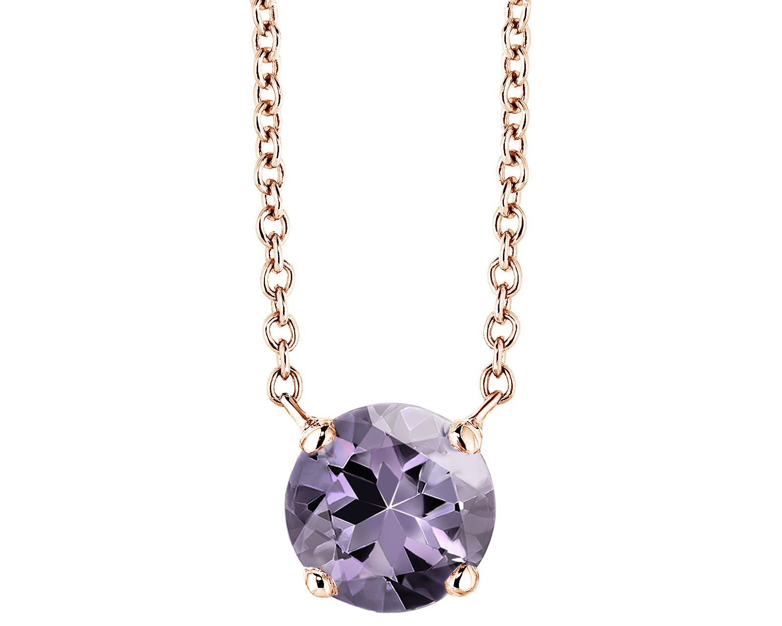 Pendentif Lady XL or rose Spinelle Lavande