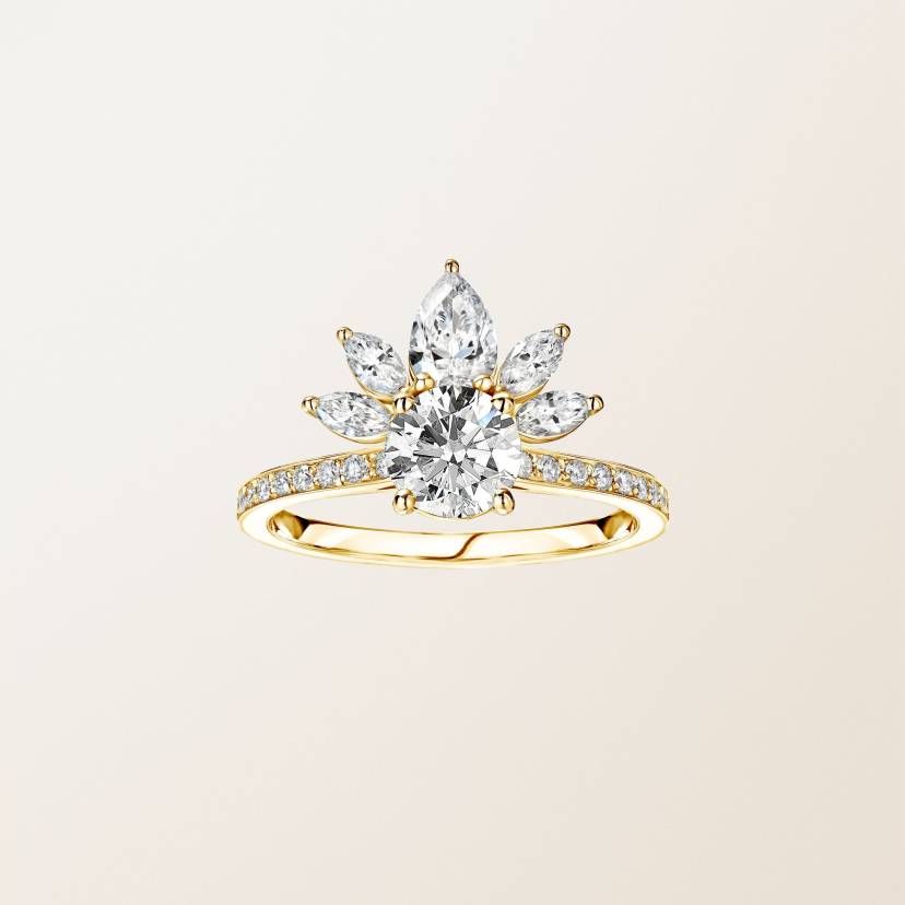 リング 18金イエローゴールド ダイヤモンド EverBloom Pavée