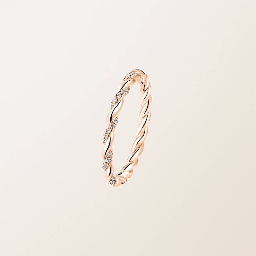 Ring 18K Rose Gold Diamond Capucine Pavée