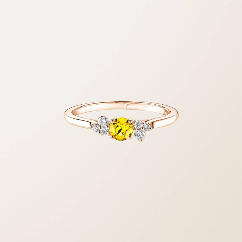 リング 18金ピンクゴールド イエローサファイア Baby EverBloom