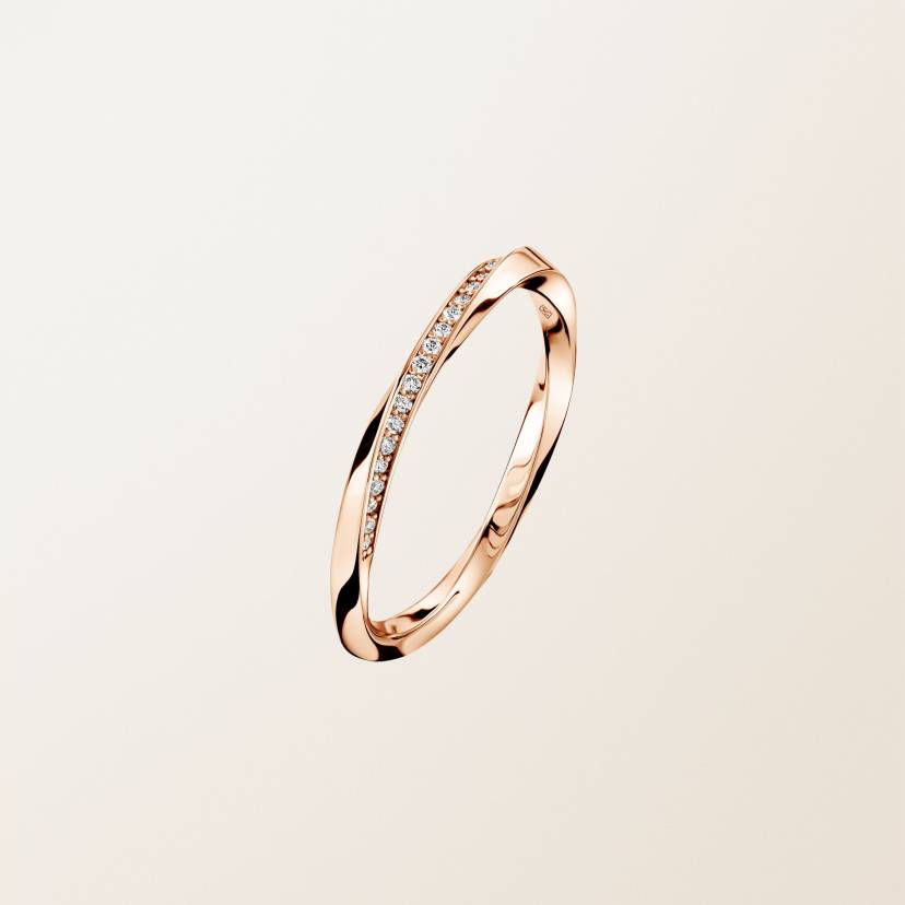リング 18金ピンクゴールド ダイヤモンド Mathurins 2 mm Pavée