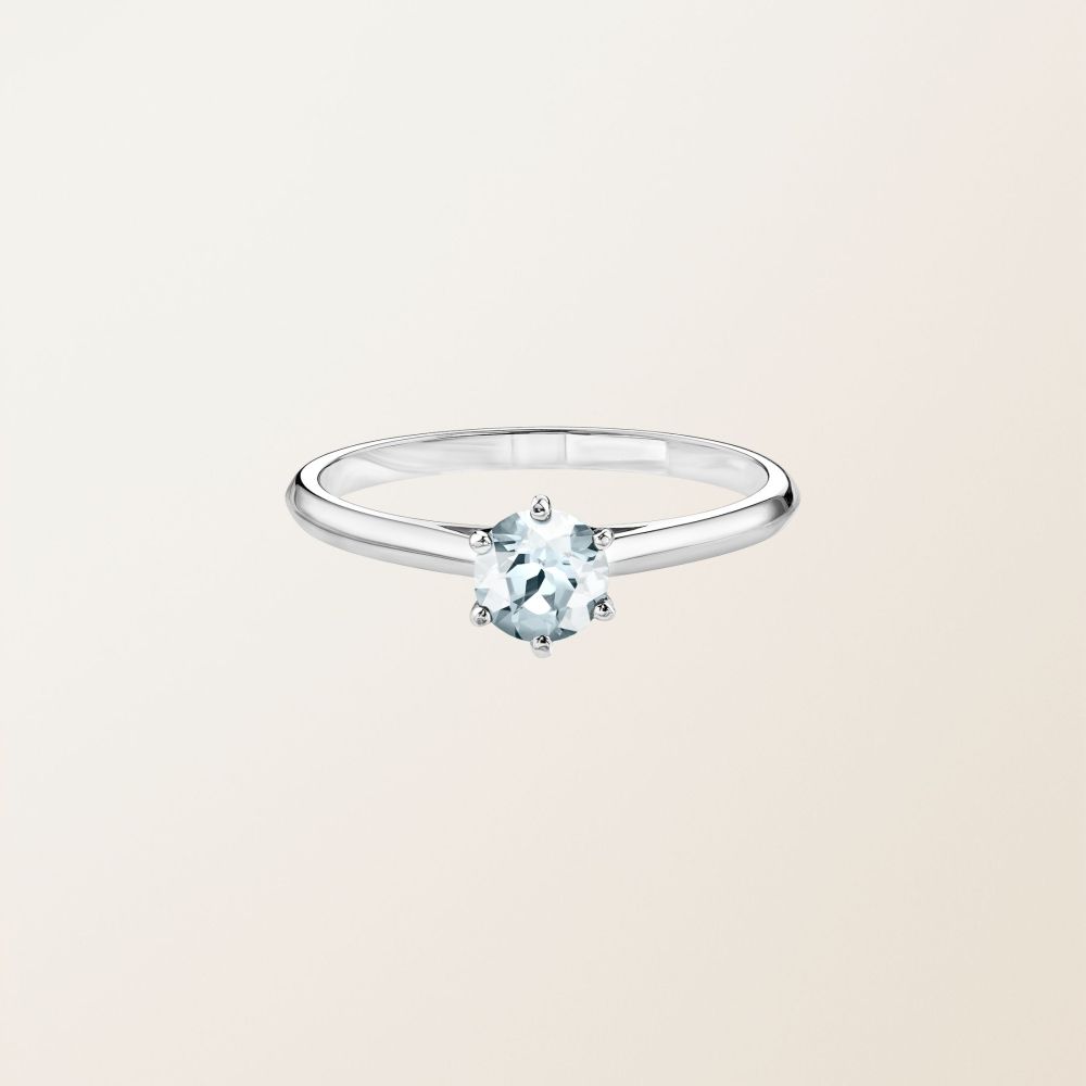 リング ホワイトゴールド アクアマリン Little Lady 2