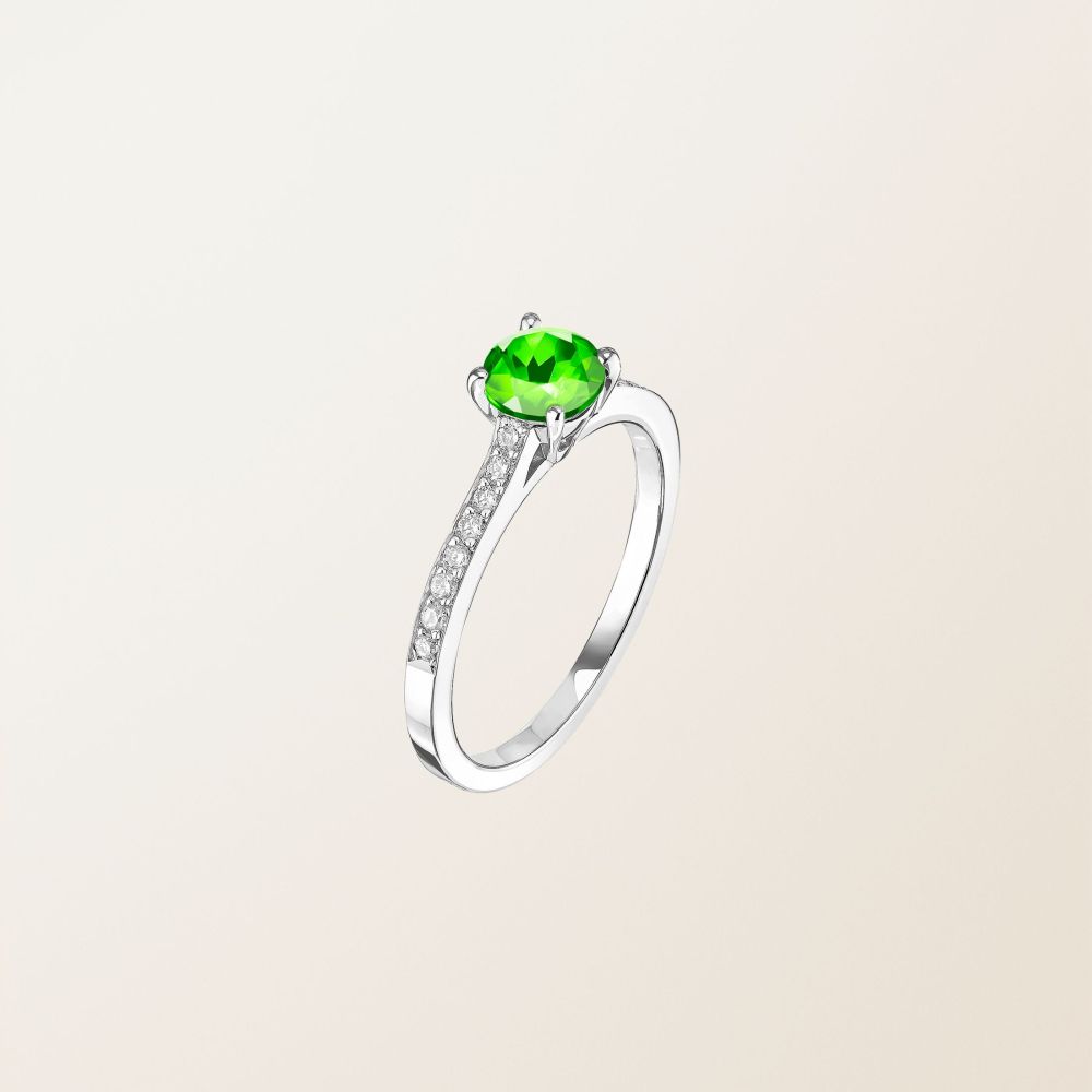 Ring White gold Tsavorite and diamonds Lady Pavée 2