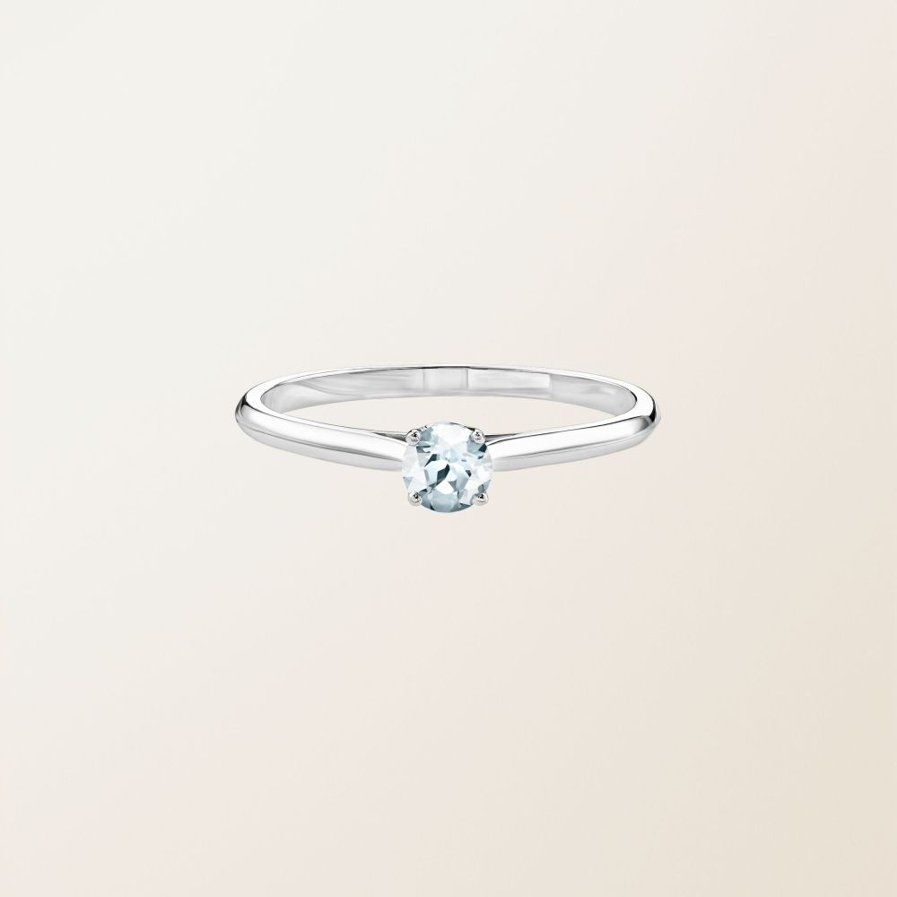 リング ホワイトゴールド アクアマリン Baby Lady 2