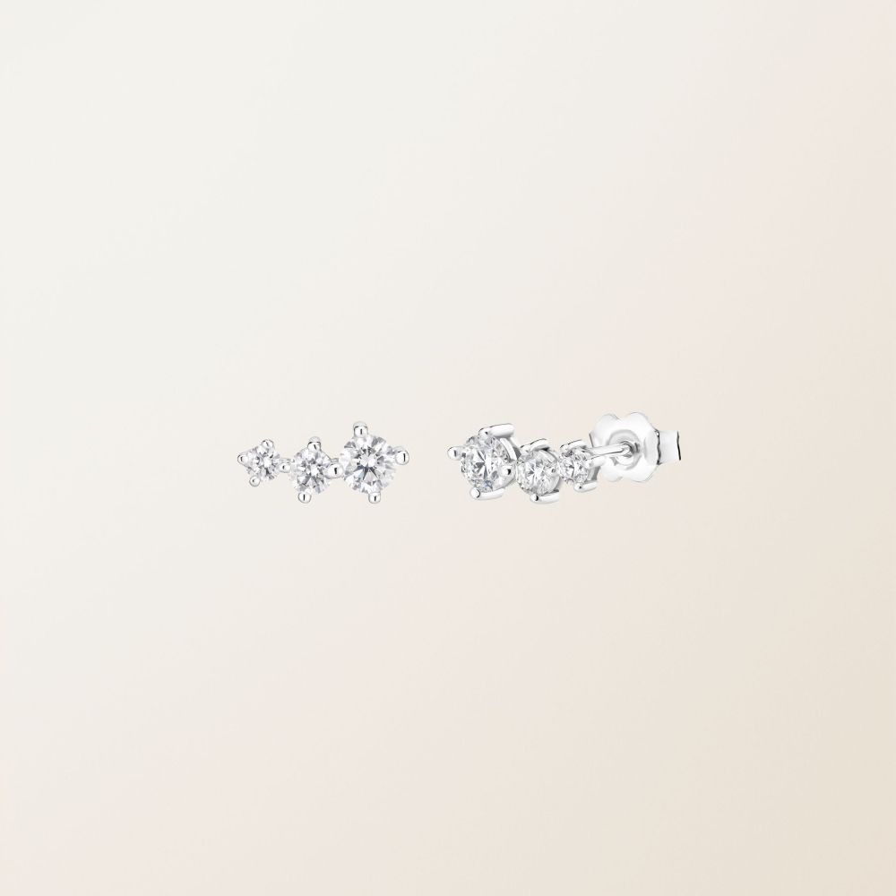 Boucles d'oreilles Or blanc Diamant Lady Trio 2