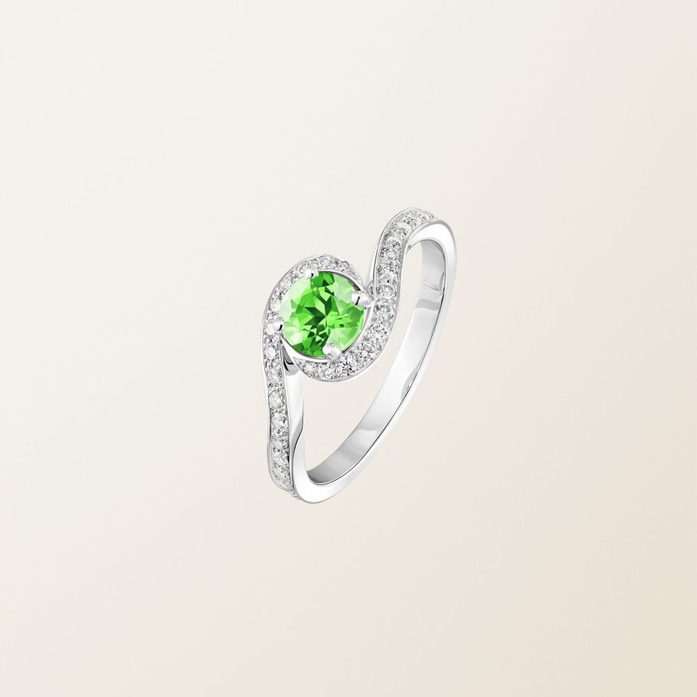 Ring White gold Tsavorite and diamonds Amelia 2