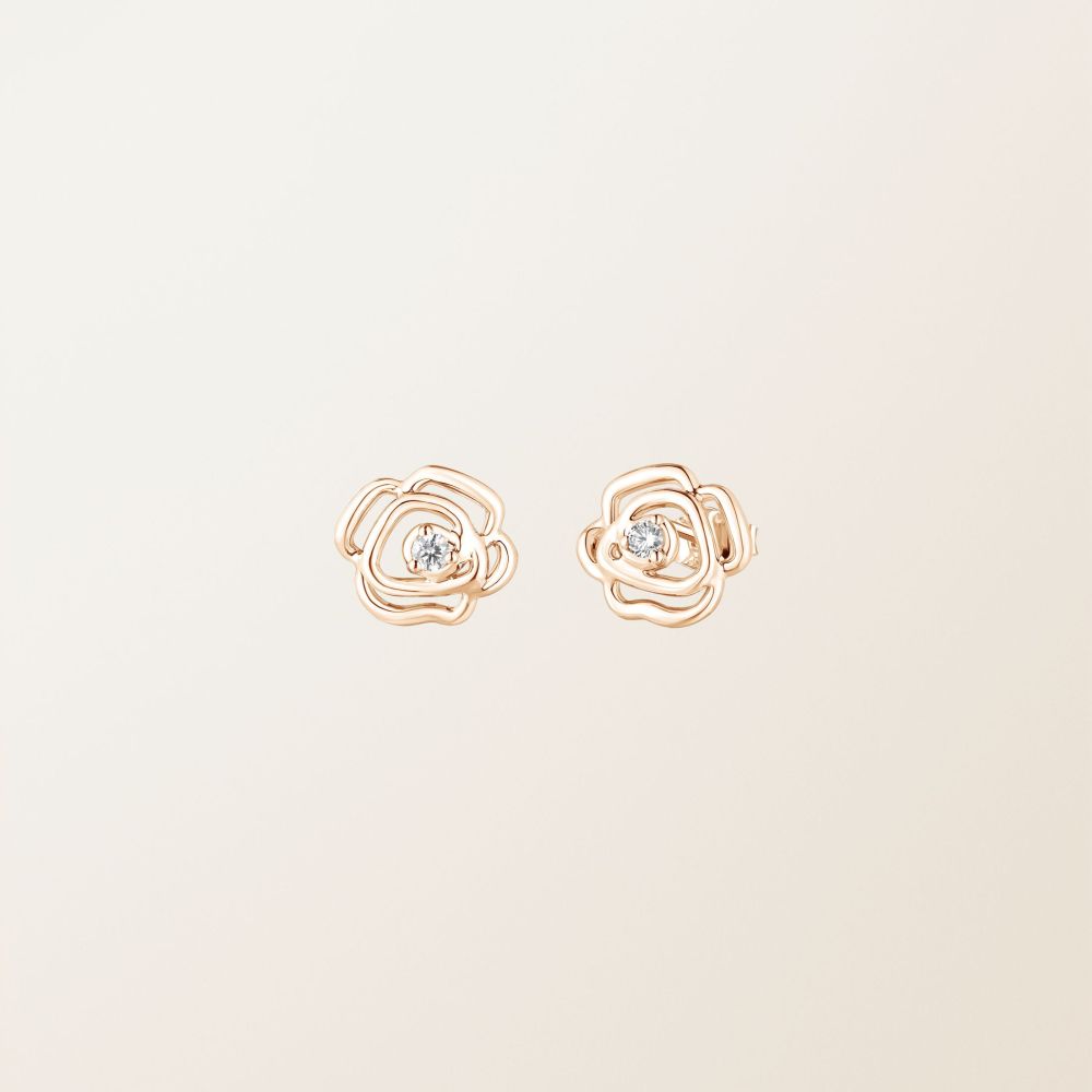 Boucles d'oreilles Or rose Diamant PrimaRosa Duo S 2