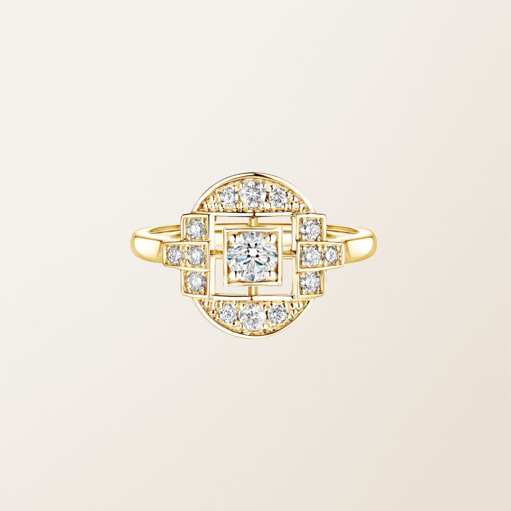 Bague Or jaune Diamant Art Déco Solo 2