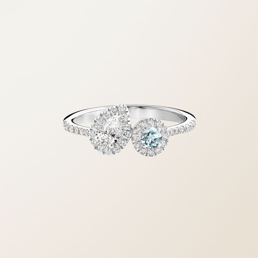 リング ホワイトゴールド アクアマリンとダイヤモンド AlterEgo Poire 2