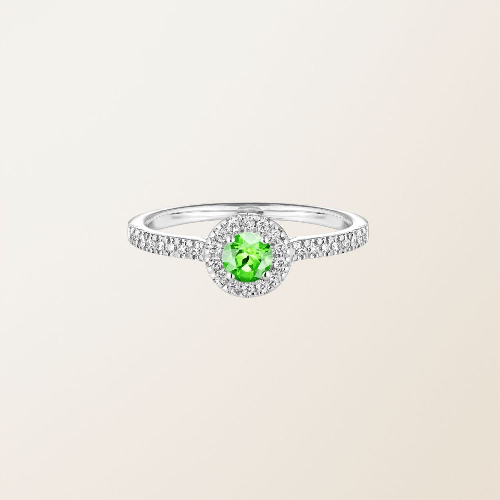 Ring White gold Tsavorite and diamonds Rétromantique S Pavée 2