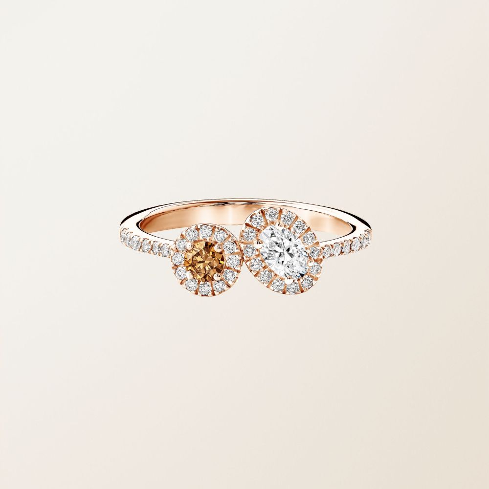 Bague Or rose Diamant Cognac et diamants AlterEgo Ovale 2