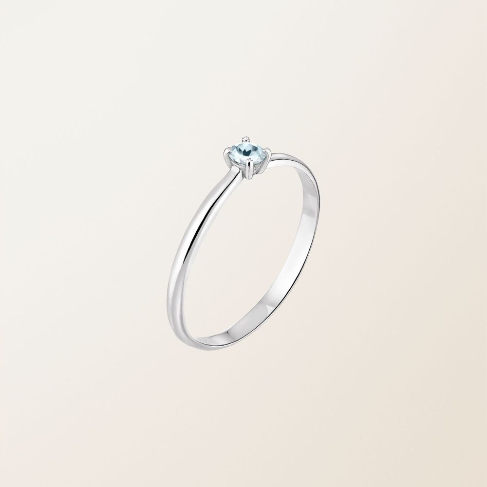 リング ホワイトゴールド アクアマリン Mini Lady 2