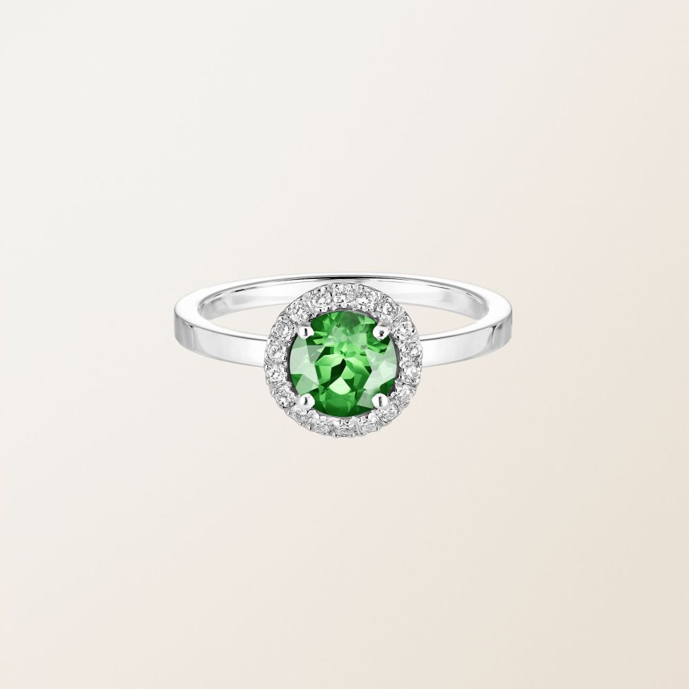 Ring White gold Tsavorite and diamonds Rétromantique L 2