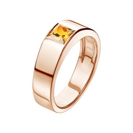 Bague Homme Or rose 18 cts Citrine Ludwig