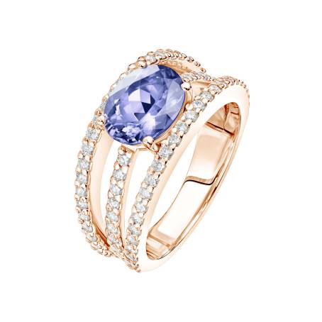 Bague Or Rose 18 cts Tanzanite Héloise