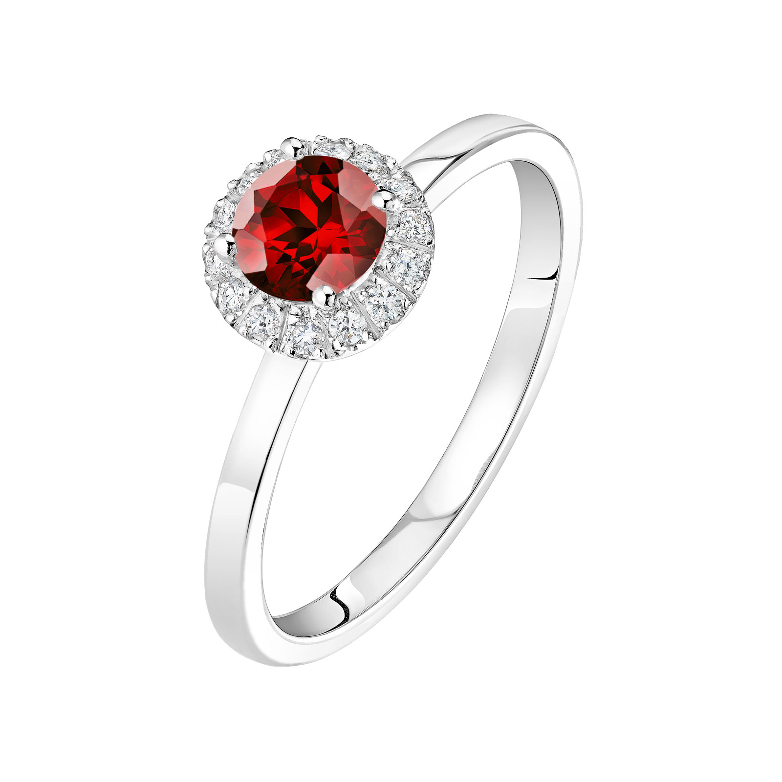 Bague Platine Grenat et diamants Rétromantique M 1