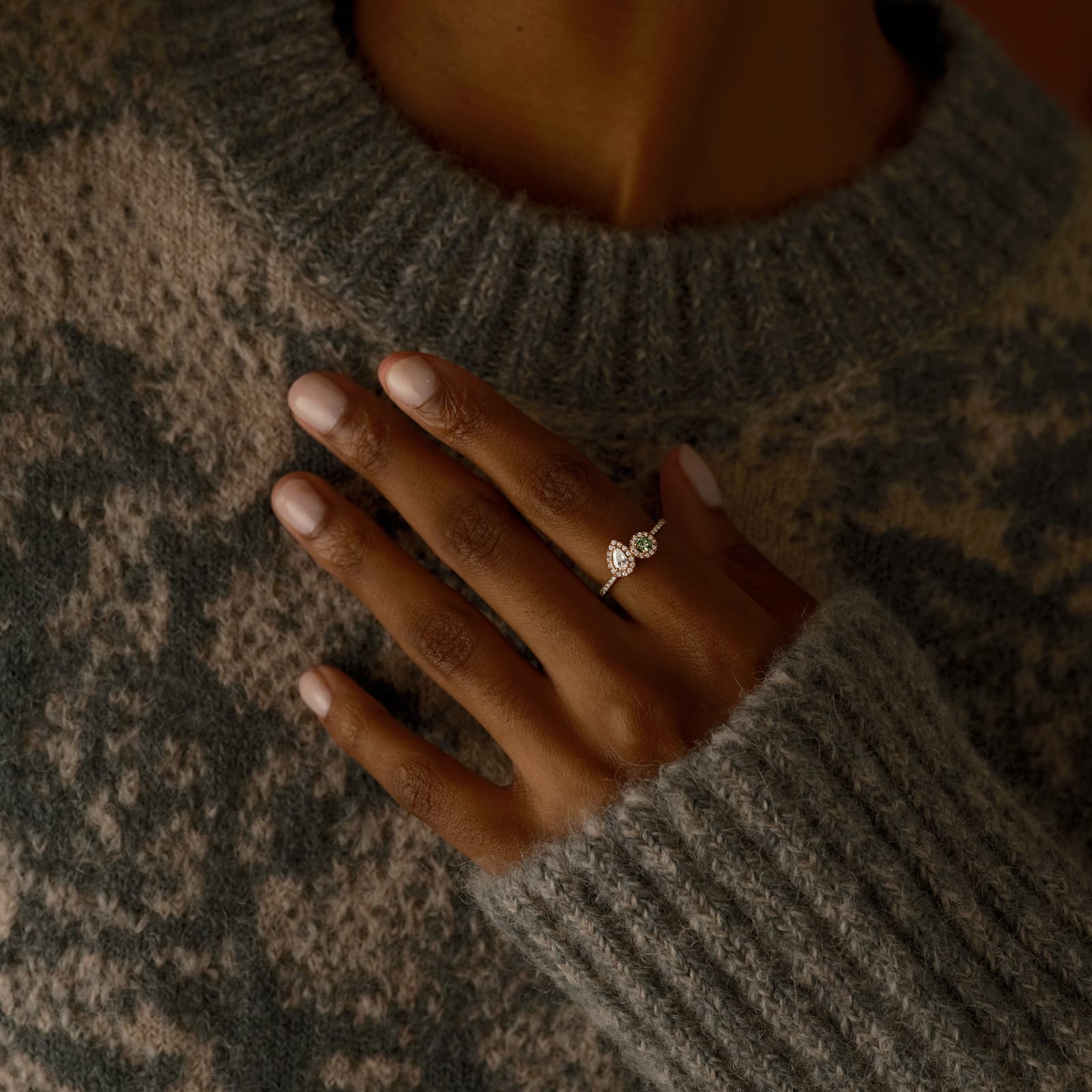 リング ホワイトゴールド アクアマリンとダイヤモンド AlterEgo Poire 4