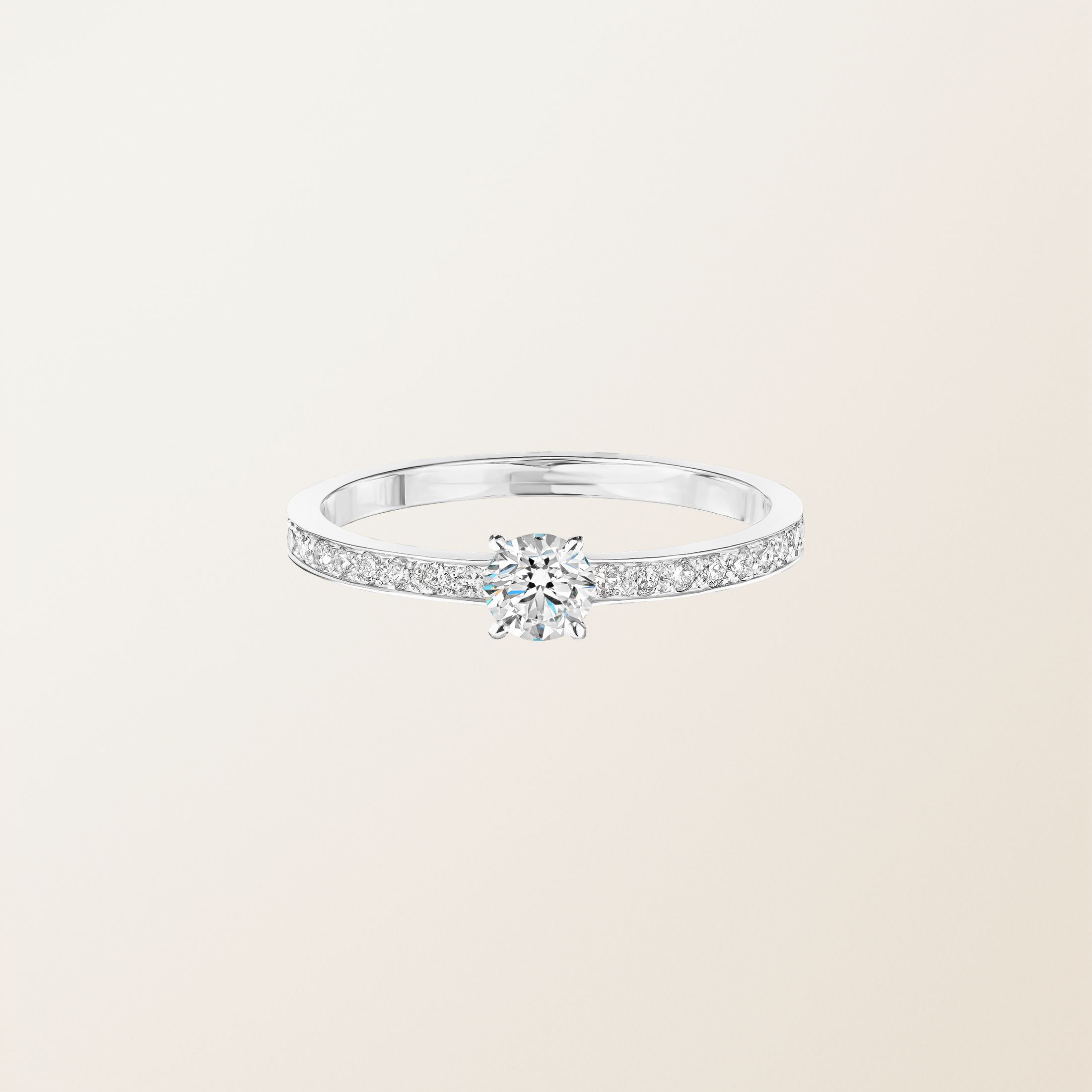 Bague Or blanc 18 cts Diamant Milady