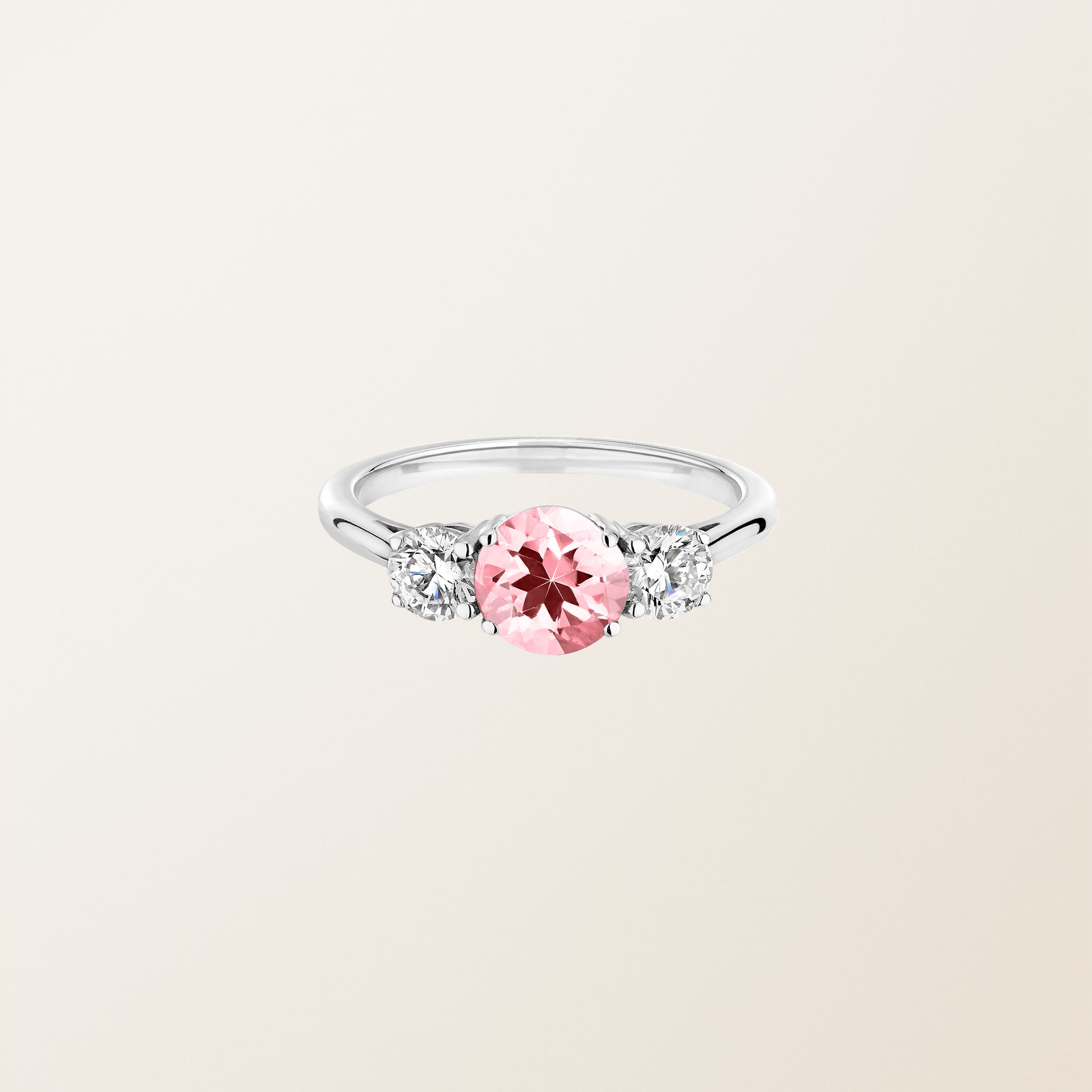 Bague Or blanc 18 cts Tourmaline Lady Duo