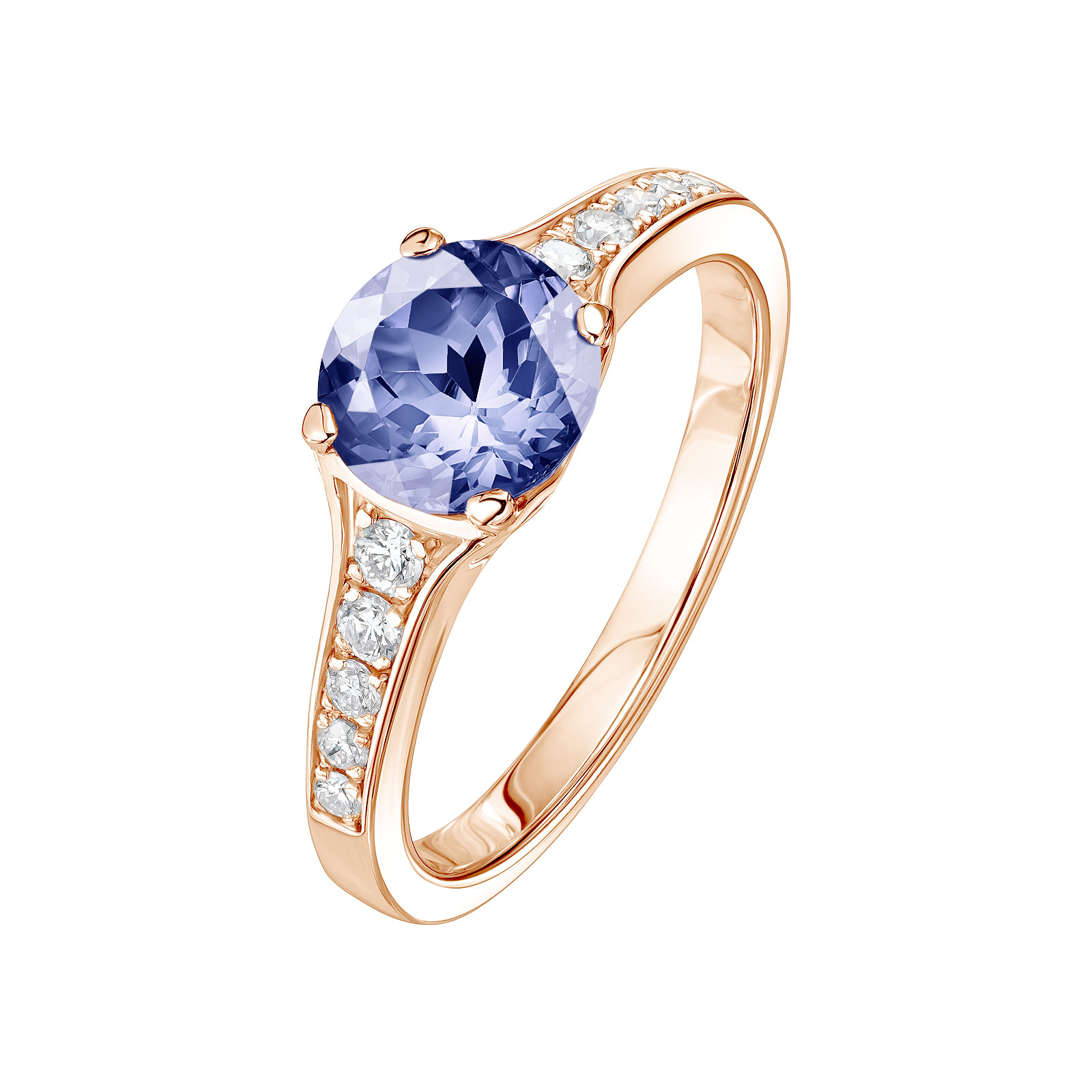 Bague Or rose Tanzanite et diamants Victoria 1