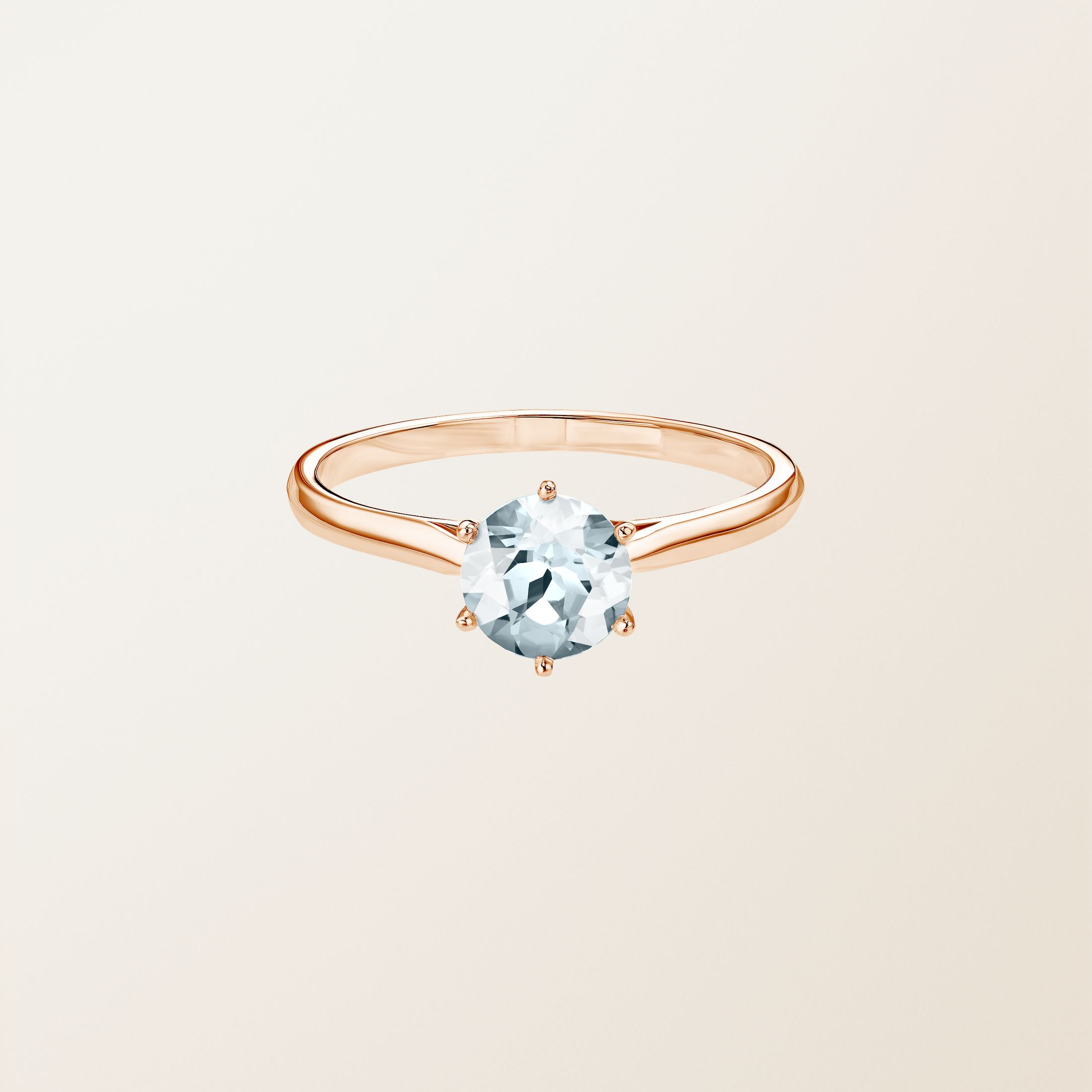Ring 18K Roségold Aquamarin Lady