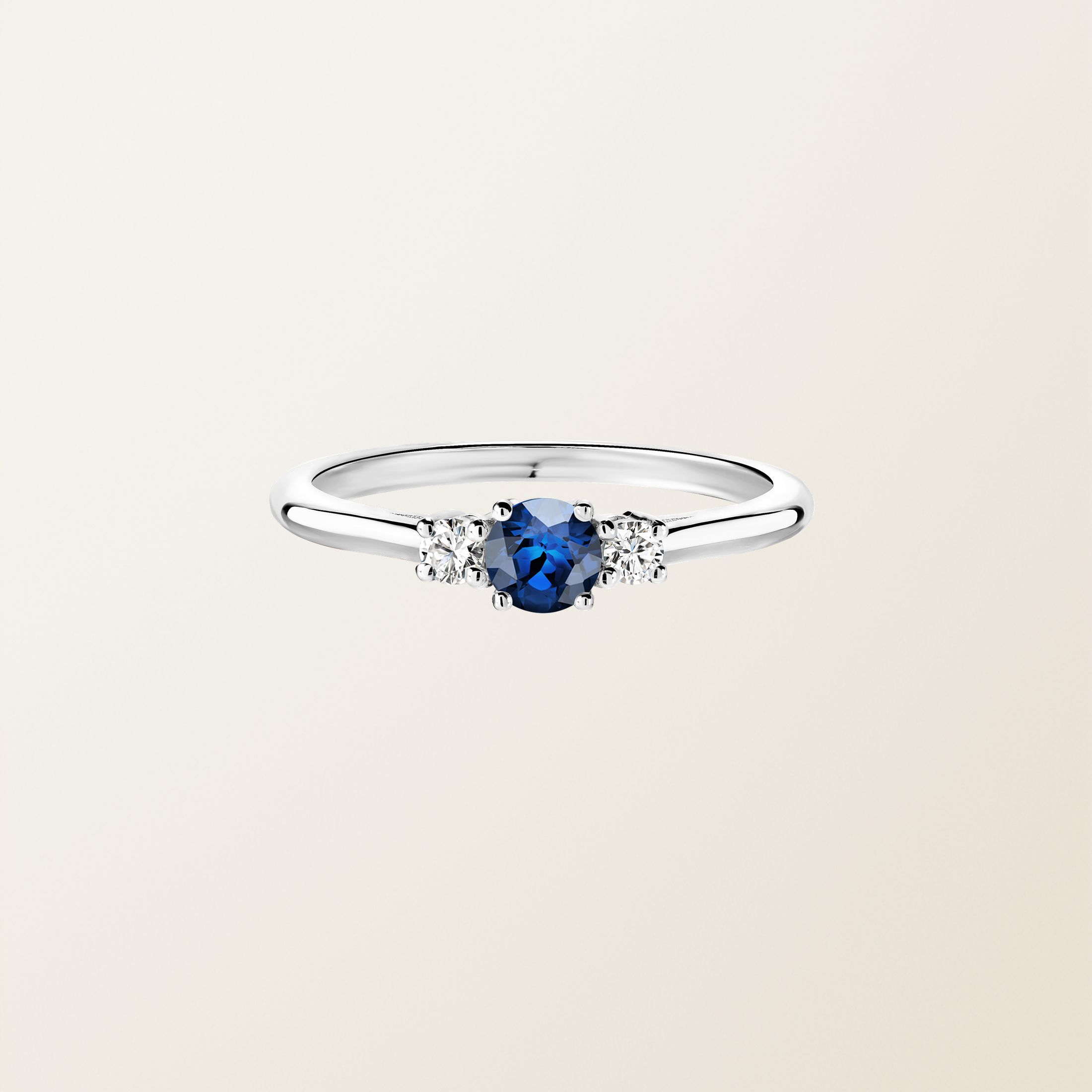 Bague Or blanc 18 cts Saphir Baby Lady Duo