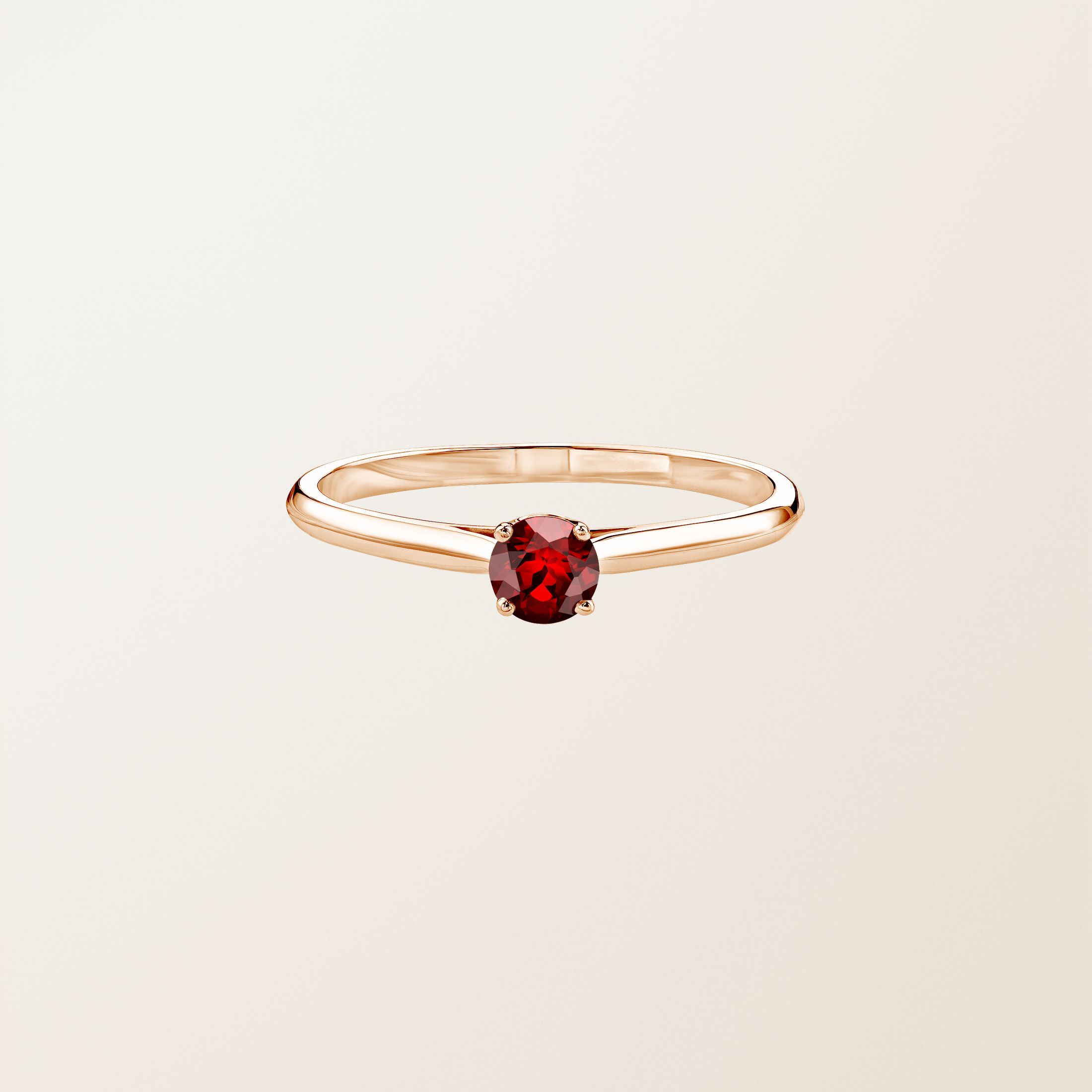 Bague Or rose 18 cts Grenat Baby Lady